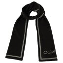 カルバンクライン Calvin Klein マフラー メンズ ロゴ BLACK 送料無料/込 卒業祝入学祝プレゼント