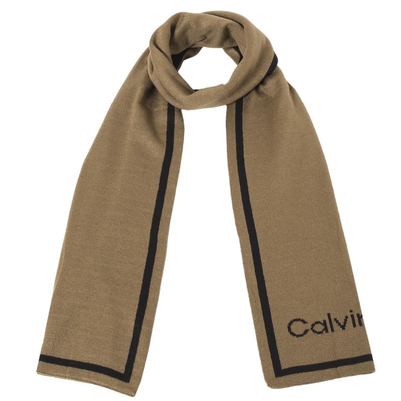 カルバンクライン カルバンクライン Calvin Klein マフラー メンズ ロゴ Brown 送料無料/込 母の日ギフト 父の日ギフト