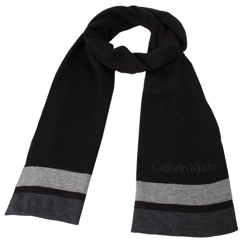 カルバンクライン カルバンクライン Calvin Klein マフラー メンズ ロゴ BLACK 送料無料/込 父の日ギフト