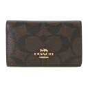 コーチ（COACH) コーチ COACH キーケース レディース モノグラム柄 レザー 5連 ダークブラウン/ブラック 送料無料/込 母の日ギフト