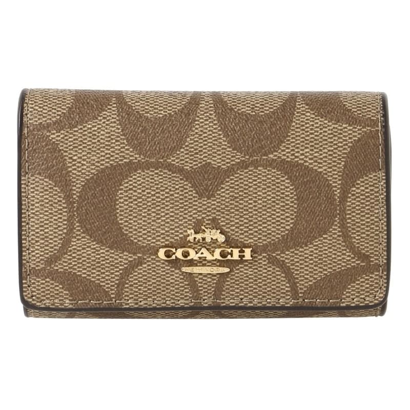 コーチ（COACH) コーチ COACH キーケース レディース モノグラム柄 レザー 5連 カーキ/サドル 送料無料/込 父の日ギフト