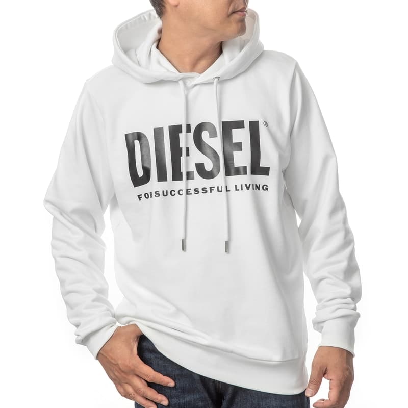 ディーゼル DIESEL パーカー メンズ 長袖 プルオーバー ロゴプリント Mサイズ 送料無料/込 母の日ギフト