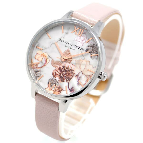 オリビアバートン 腕時計 オリビアバートン OLIVIA BURTON 腕時計 レディース レザー アナログ フラワー ホワイト×フラワー×パールピンク 送料無料/込 父の日ギフト