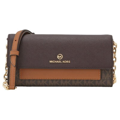 マイケルコース MICHAEL KORS 長財布 スマホショルダーバッグ クラッチバッグ レディース レザー 斜めがけ モノグラム柄 ブラウン系 送料無料/込 父の日ギフト