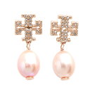 トリーバーチ TORY BURCH スタッドピアス ドロップピアス イヤリング レディース ロゴパールモチーフ ローズゴールド 送料無料/込 誕生日プレゼント