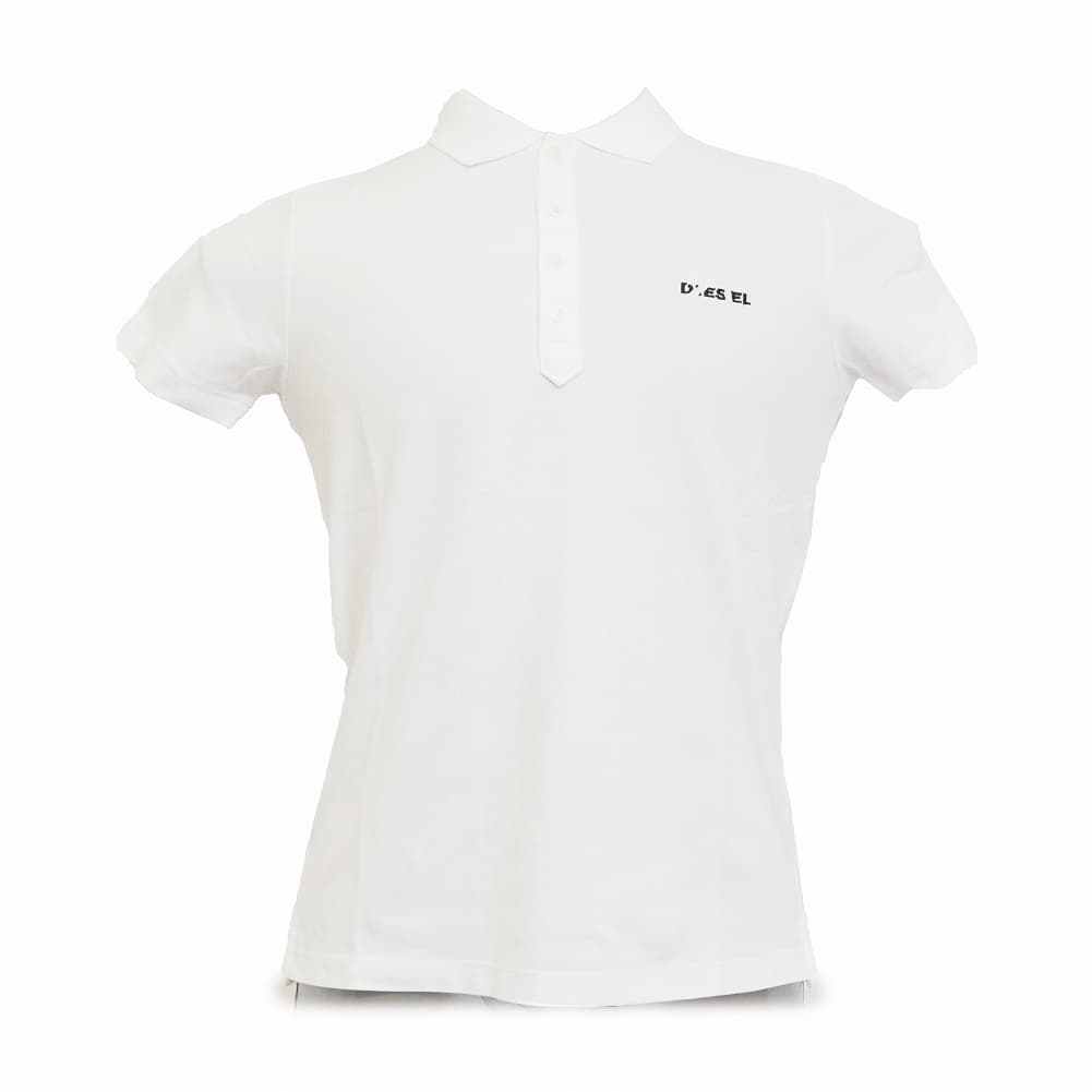 ディーゼル DIESEL ポロシャツ メンズ 半袖 ワンポイント柄 無地 ホワイト Mサイズ 送料無料/込 母の日ギフト