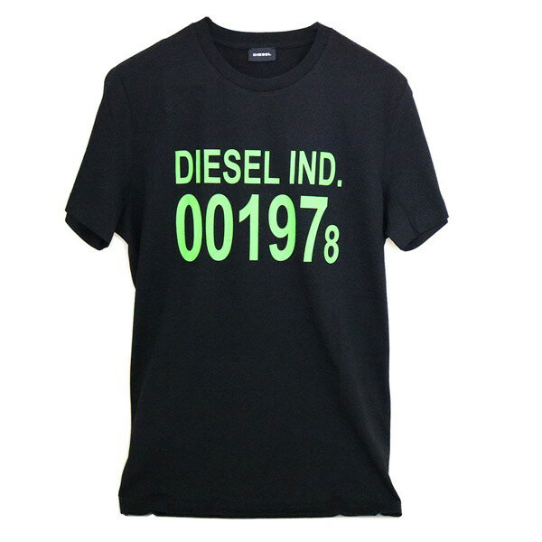 ディーゼル DIESEL Tシャツ カットソー メンズ 半袖 クルーネック ロゴプリント ブラック Sサイズ 送料無料/込 母の日ギフト