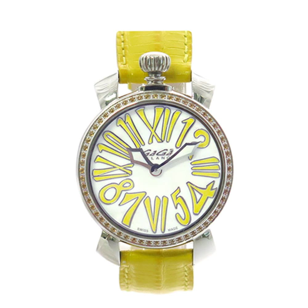 ガガミラノ ガガミラノ GaGa MILANO 腕時計 レディース ホワイト イエロー 送料無料/込 母の日ギフト