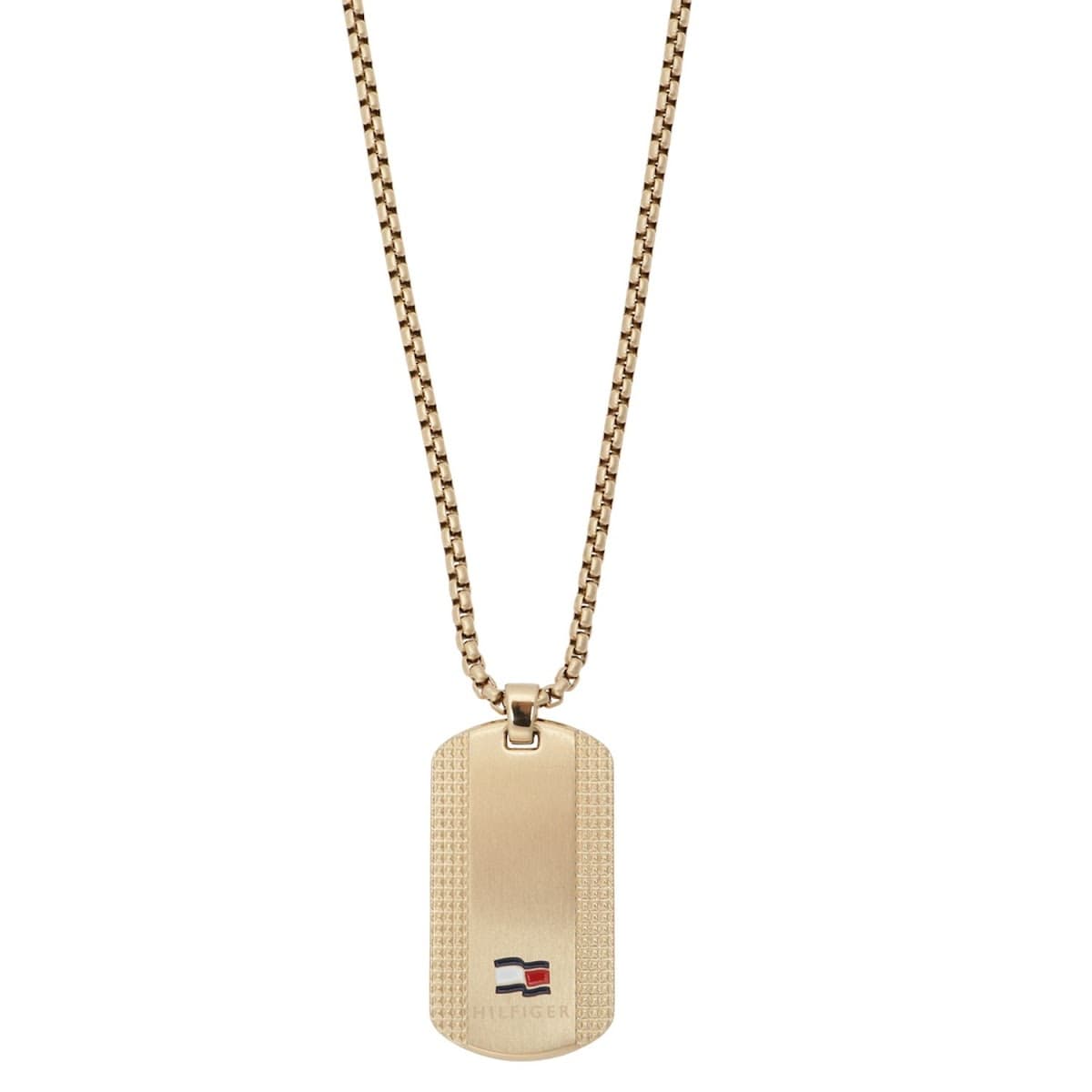 トミーヒルフィガー TOMMY HILFIGER ペンダント ネックレス メンズ ドッグタグモチーフ ロゴ ステンレス ゴールド Nelson H-Link 送料無料/込 父の日ギフト