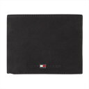 トミーヒルフィガー TOMMY HILFIGER 二つ折り財布 ミニ財布 メンズ レザー ロゴ シンプル ブラック 002 送料無料/込 誕生日プレゼント