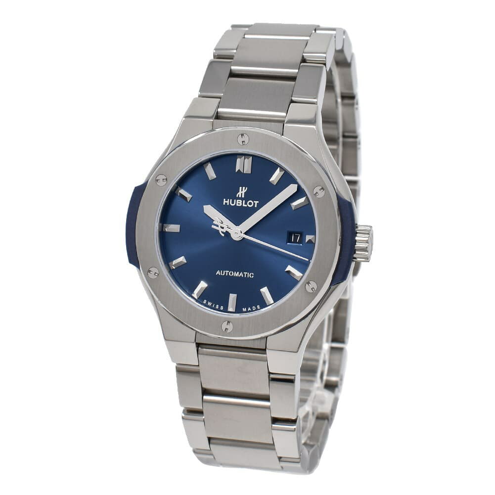ウブロ 腕時計（レディース） ウブロ HUBLOT 腕時計(BOX訳あり) レディース アナログ 自動巻き 機械式 ブルー×シルバー クラシックフュージョン CLASSIC FUSION 送料無料/込 母の日ギフト