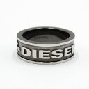 ディーゼル DIESEL 平打ちリング 指輪 メンズ レディース ユニセックス ロゴ ガンメタル×グレー 14号〜15号 送料無料/込 母の日ギフト