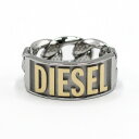 ディーゼル DIESEL リング 指輪 メンズ レディース ユニセックス チェーンモチーフ ロゴタグ シルバー×ゴールド 14号〜15号 送料無料/込 母の日ギ...