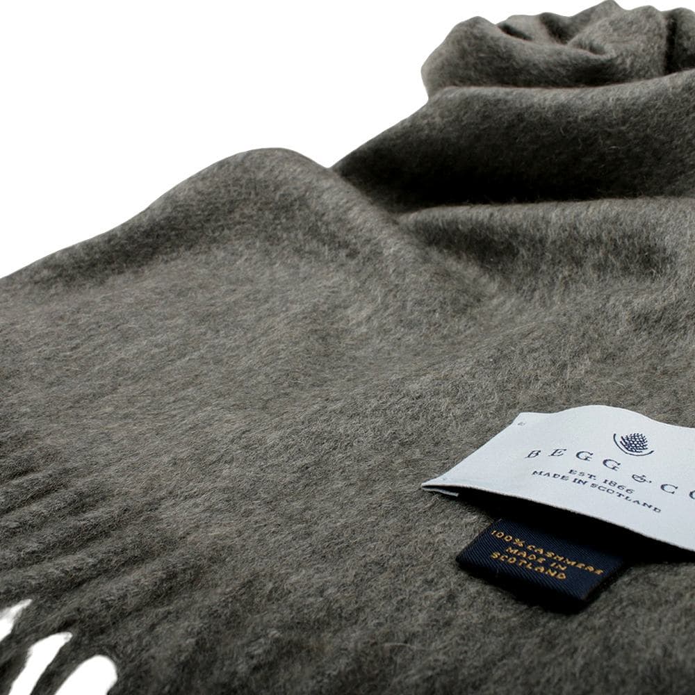 ベグアンドコー BEGG&CO マフラー メンズ レディース ユニセックス カシミア フリンジ グレー 送料無料/込 卒業祝入学祝プレゼント