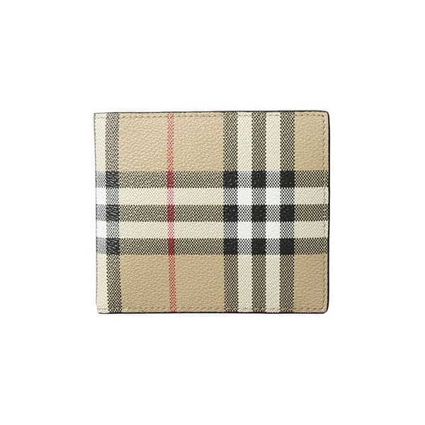 バーバリー BURBERRY 二つ折り財布 ミニ財布 メンズ チェック柄 ロゴ ベージュ系 MS CC BILL COIN DFC 送料無料/込 父の日ギフト