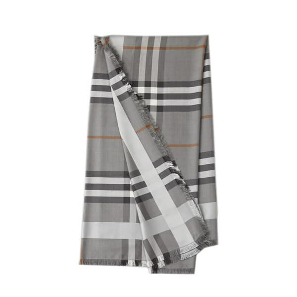 バーバリー BURBERRY マフラー レディース メンズ ユニセックス シルク ウール チェック柄 グリーン系 SCARVESGREY 送料無料/込 父の日ギフト