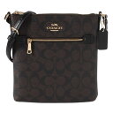 コーチ COACH ショルダーバッグ レディース 斜めがけ レザー モノグラム柄 ダークブラウン/ブラック 送料無料/込 誕生日プレゼント