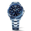 カシオ CASIO 腕時計 メンズ クロノグラフ 国内正規品 3連ステンレスベルト ネイビー シルバー OCEANUS オシアナス 送料無料/込 誕生日プレゼント