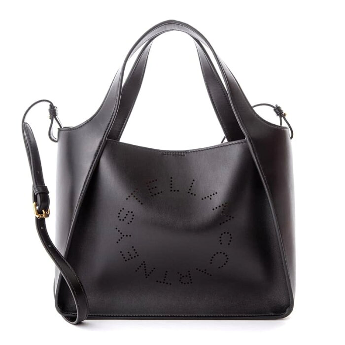 ステラマッカートニー STELLA McCARTNEY トートバッグポーチセット ショルダーバッグ 手提げかばん レディース 斜めがけ フェイクレザー 無地 BLACK 誕生日プレゼント