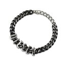 ディーゼル DIESEL ブレスレット バングル メンズ ロゴモチーフ 喜平チェーン ガンメタル×シルバー 送料無料/込 誕生日プレゼント