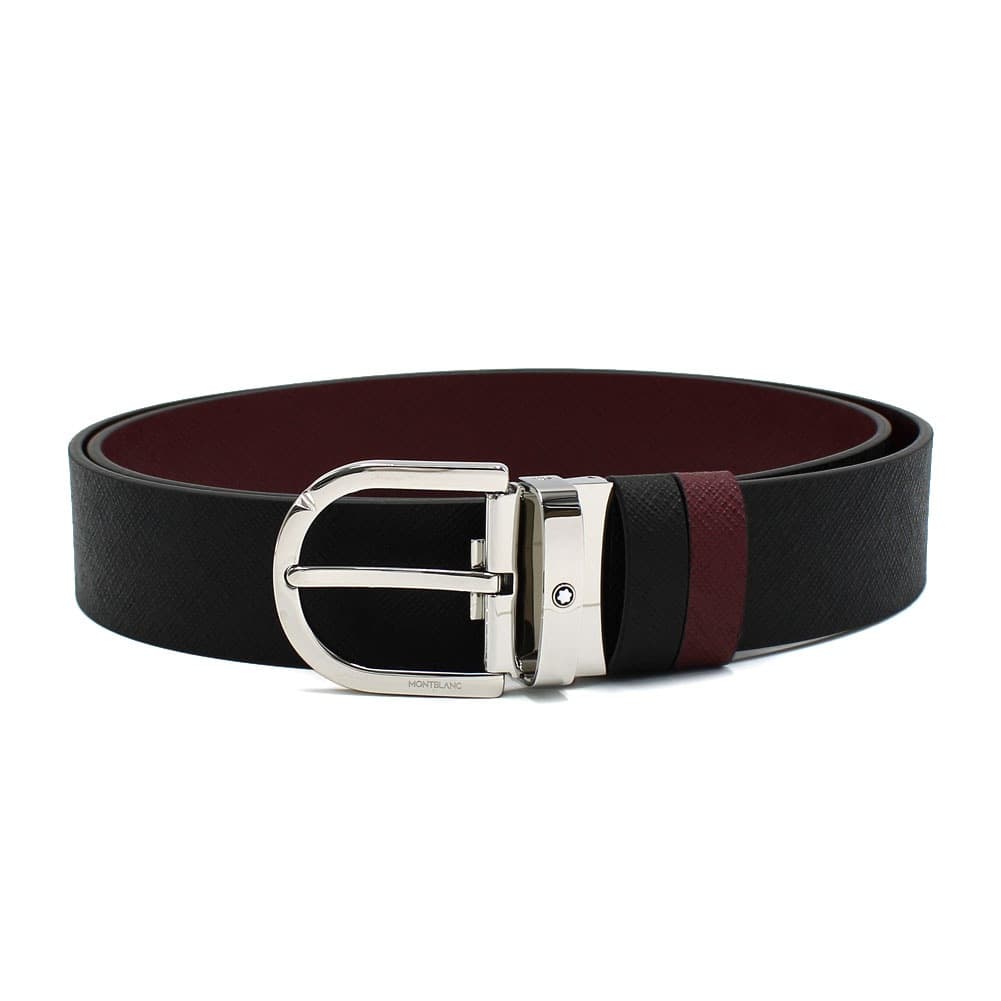 モンブラン MONTBLANC プレーンベルト スーツベルト ドレスベルト メンズ リバーシブル レザー ダークレッド 送料無料/込 父の日ギフト
