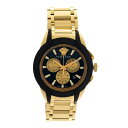 ヴェルサーチェ VERSACE 腕時計 メンズ ブラック ゴールド 送料無料/込 誕生日プレゼント