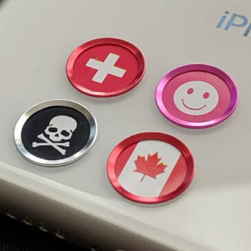 【送料無料】TOUCH ID BUTTON iPhone 指紋認証対応 iphone iPad ホームボタンカバー 吹き出し 電源ボタン 4種