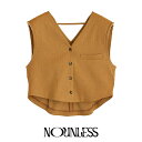 ナウンレス NOUNLESS レトロ パッド ベスト ジャケット RETRO PADDED VEST JACKET ヘリンボーン 生地 レディース 【2024 新作】ギフト プレゼント