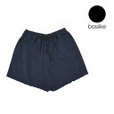 【送料無料】bassike/ベイシーク mini universal short ショートパンツ レディース ネイビー 紺 ウエストゴム フリンジ ひざ上 コットン100 綿