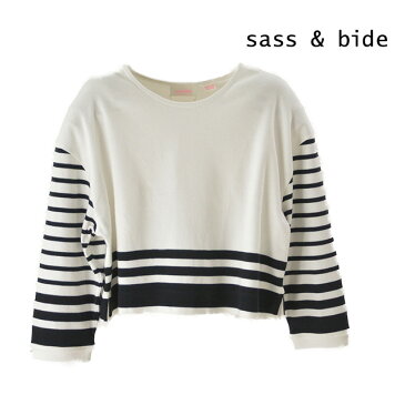 【送料無料】sass&bide / サス＆バイド WISHIN AND HOPIN ショートプルオーバー トップス カットソー レディース ボーダー ネックレス ショート丈 長袖