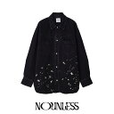 ナウンレス NOUNLESS デニム ディスチャージ プリンティング シャツ DENIM DISCHARGE PRINTHING SHIRTS オーバーサイズ ...