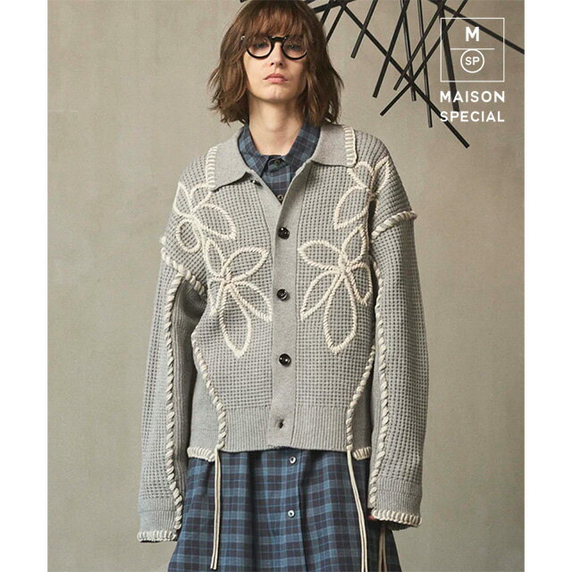 MAISON SPECIAL ����åե�ե�����֥������꡼�ץ饤�४���С����դ������ǥ����� Oni-Waffle Flower Embroidery P...