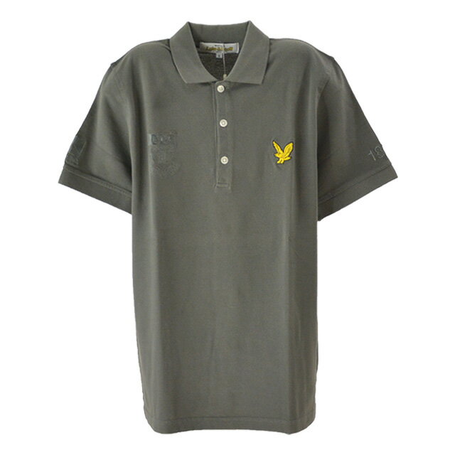 【送料無料】Lyle&Scott / ライルアンドスコット 刺繍ポイントポロシャツ メンズ 夏 半袖 コットン グレー 父の日 ギフト ゴルフ