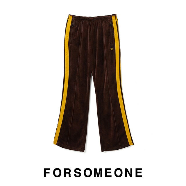 FORSOMEONE フォーサムワン ベルベット トラック パンツ VELVET TRACK PANTS ジャージー メンズ  プレゼント ギフト