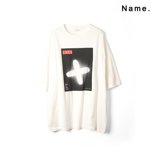 Name. ネーム シルケット コットン フォト プリント Tシャツ SILKETE COTTON PHOTO PRINT TEE "LIVES" 半袖 メンズ  プレゼント ギフト