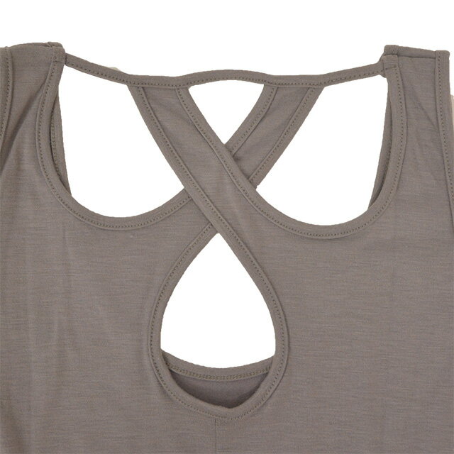 ENDLOW/エンドロウ バッククロスタンクトップ レディース トップス グレー インナー 無地 おしゃれ クロス 背中 夏