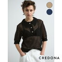 クレドナ CREDONA シアー ニット ポロ SHEER KNIT POLO 半袖 モヘア レディース【2025 新作】