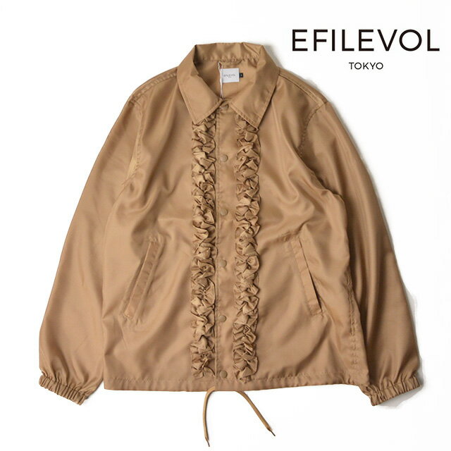 【送料無料】エフィレボル アウター ジャケット フリル Decorated Coach Jacket メンズ レディース ベージュ 春 カジュアル 襟 EFILEVOL