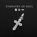 シンパシーオブソウル ペンダント シルバーネックレス クロスCZ 【男女兼用】 sympathy of soul Smooth Cross w/CZ アクセサリー (シルバーネックレス メンズ レディース シンプル シルバー) シンパシー オブ ソウル プレゼント