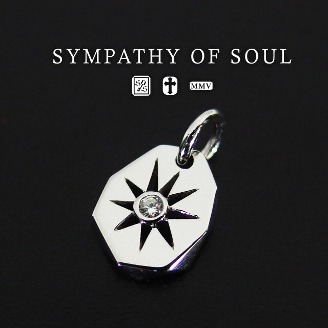 シンパシーオブソウル ネックレス メンズ シンパシーオブソウル ペンダント サンプレート シルバー w/cz sympathy of soul (シルバー メンズ レディース ジルコニア アクセサリー 燻し おしゃれ シンプル シルバー) 【送料無料】 プレゼント ギフト シンパシー オブ ソウル