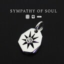 シンパシーオブソウル ペンダント サンプレート シルバー w/cz sympathy of soul (シルバー メンズ レディース ジルコニア アクセサリー 燻し おしゃれ シンプル シルバー)  プレゼント ギフト シンパシー オブ ソウル