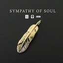 シンパシーオブソウル ペンダント スモール フェザー チャーム K18 イエロー ゴールド 太陽 sympathy of soul Small Feather Charm K18Yellow Gold 【メンズ レディース シンプル】 【送料無料】 プレゼント