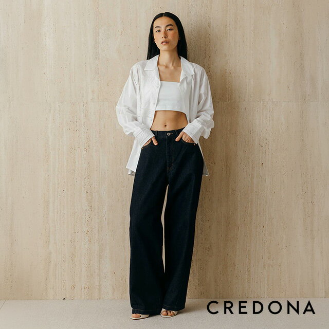 樂天商城 - クレドナ CREDONA ワイド ビートル デニム パンツ WIDE BEETLE DENIM PANTS パネルライン ワイドシルエット 岡山 デニム カイハラデニム 【15時までのご注文で即日配送】