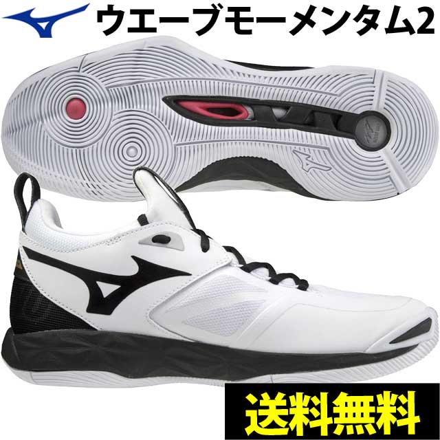 送料無料 2021新作 ミズノ MIZUNO バレーボールシューズ ウエーブモーメンタム2 WAVE MOMENTUM 2（V1GA2112 09）ローカット メンズ レディース