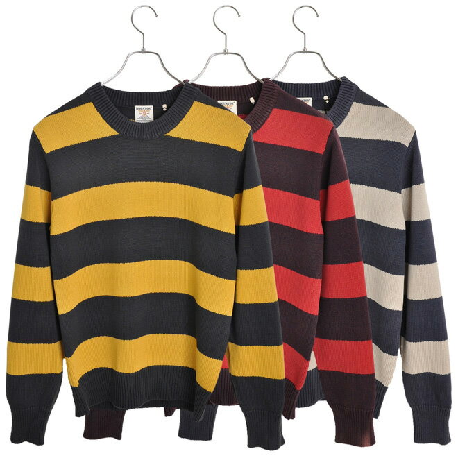 ■30days価格■ HOUSTON(ヒューストン) PIGMENT BORDER SWEATER ピグメントボーダーセーター ニット メンズ(21856)【あす楽対応】