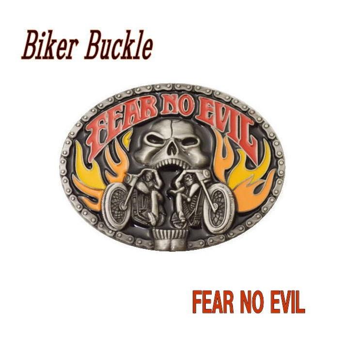 ウエスタンバックル ベルト留め具 FEAR NO EVIL