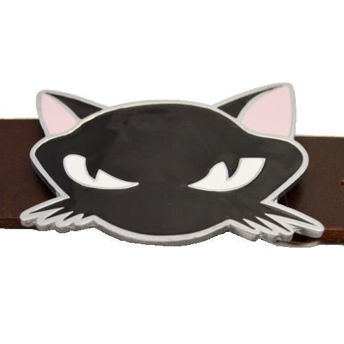 ウエスタンバックル ベルト留め具 ベルト金具 バックル ねこ 猫 ネコ 黒猫 BLACK KITTY クロネコ