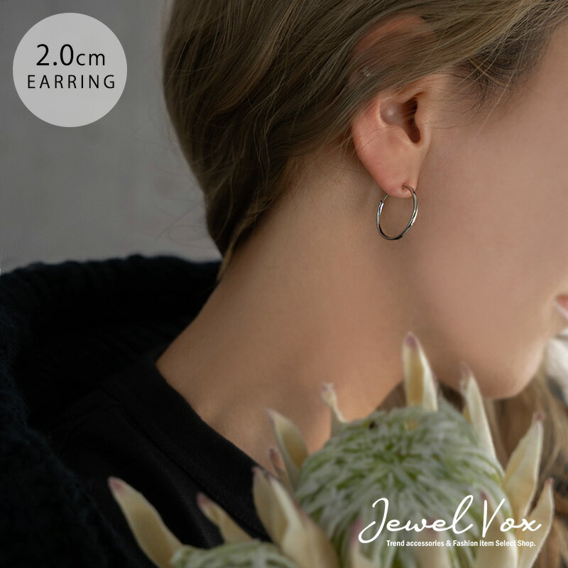 【11/29・30は20%OFFクーポン+P10倍】 【メール便送料無料】 イヤリング フープ シンプル 2.0cm レディース ピアス フープイヤリング アク...