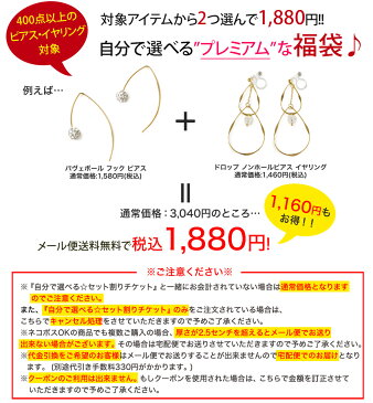 福袋 自分で選べる 【プレミアム福袋チケット】 ピアス2点選んで1,880円 ピアス イヤリング 金属アレルギー アクセサリー レディース イヤーカフ ノンホールピアス アクセサリー ネコポス送料無料 ジュエルボックス【※クーポン利用不可】 【お1人様2個まで】 2020 jewelvox