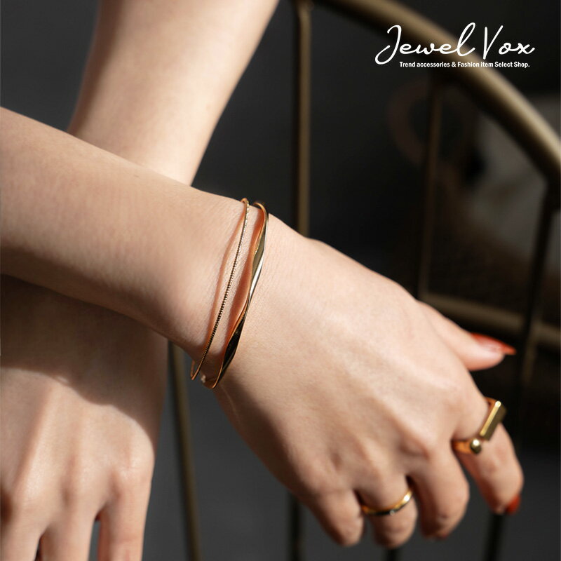 【11/29・30は20%OFFクーポン+P10倍】 【メール便送料無料】 ブレスレット バングル 金属アレルギー 捻り ひねり ゴールド シルバー ニッケルフ...